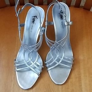 Fioni night silver strappy heal size 9